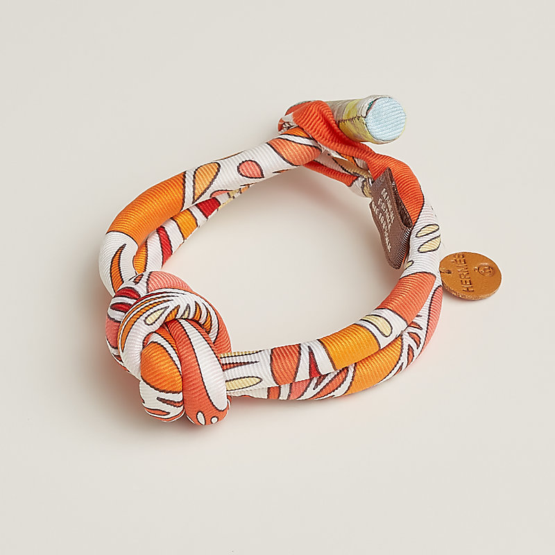シルクブレスレット 《ブリッド》 ダブルボウ | Hermès